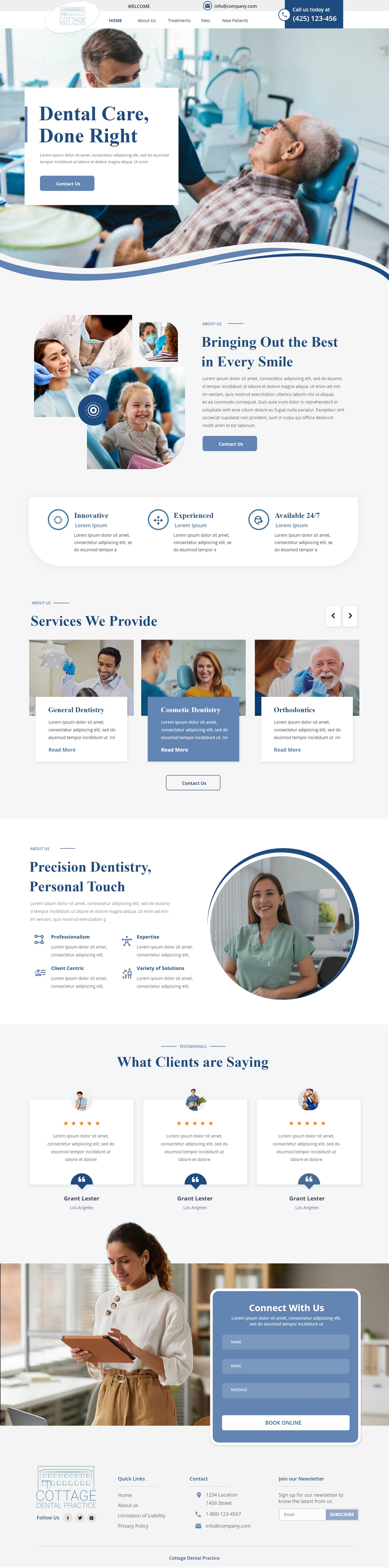 Web Design by Andrew Asiimwe for cottage dental practice | Design #34789626