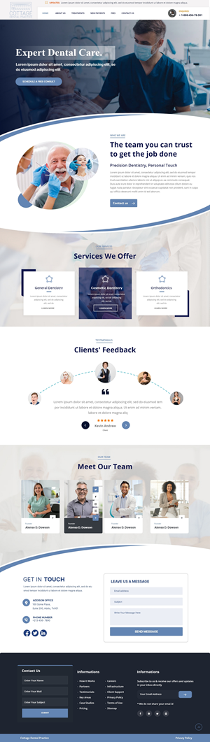 Web Design by Andrew Asiimwe for cottage dental practice | Design: #34789633