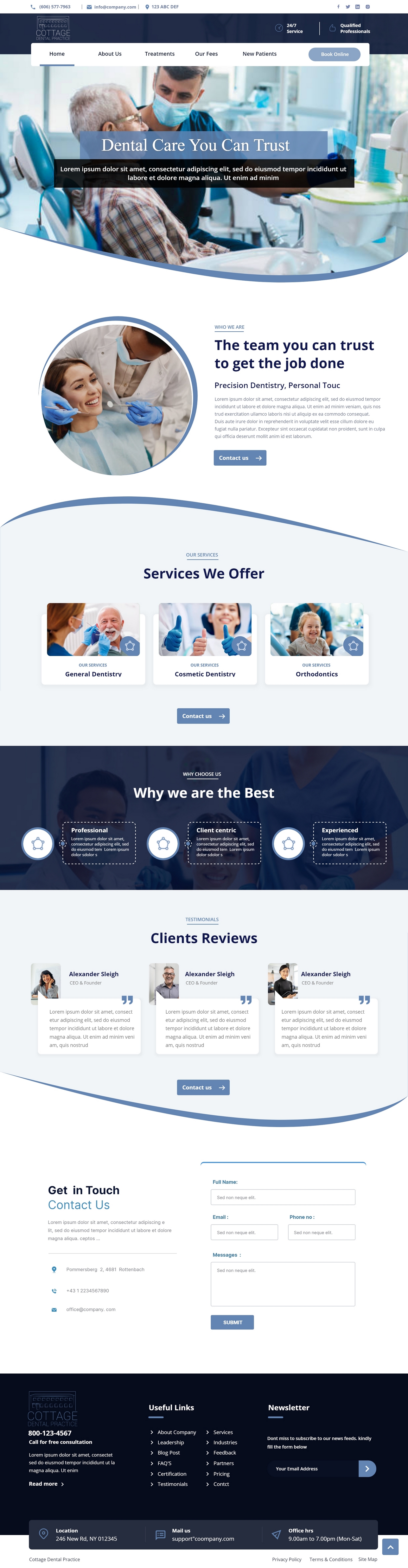 Web Design by Andrew Asiimwe for cottage dental practice | Design #34789642