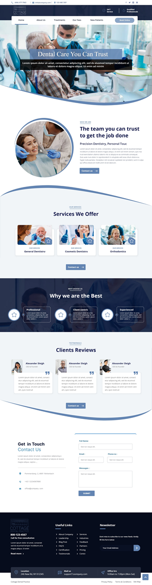 Web Design by Andrew Asiimwe for cottage dental practice | Design: #34789642