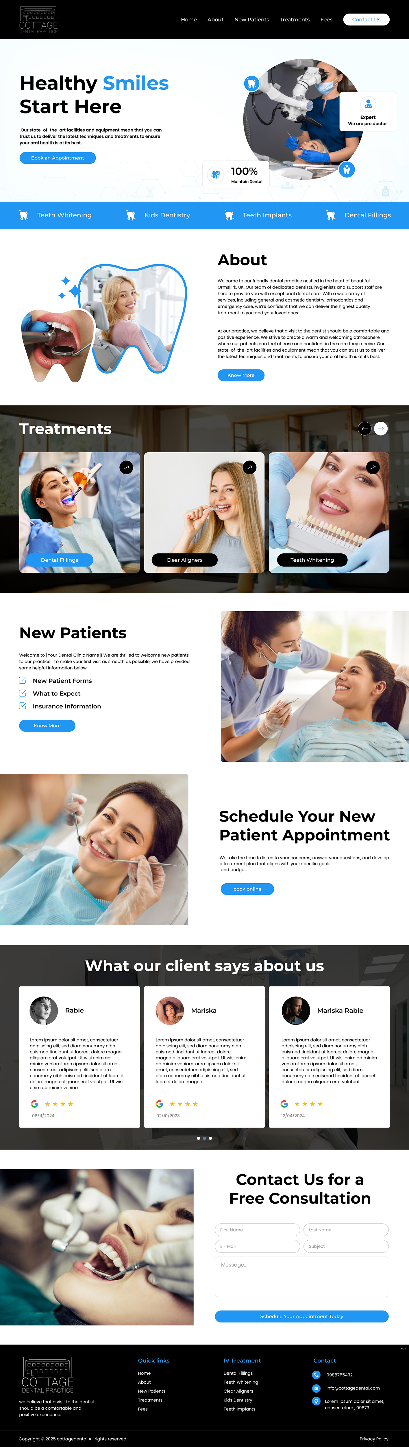 Web Design by Creative Slices for cottage dental practice | Design #34803225