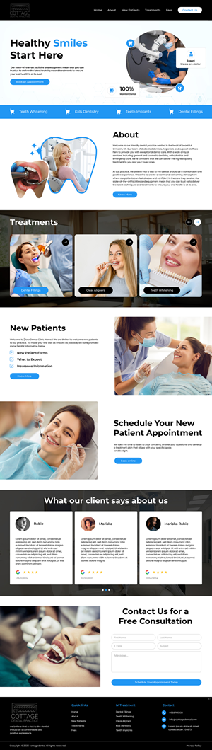 Web Design by Creative Slices for cottage dental practice | Design #34803225
