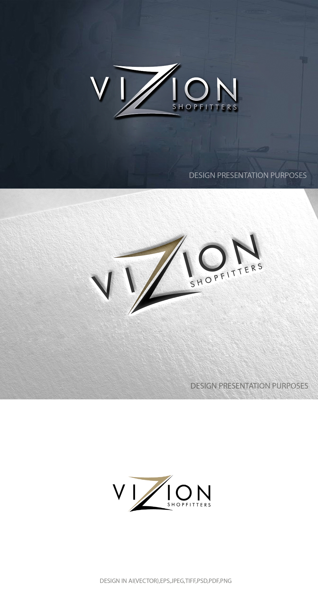 Logo Design by zebronicgraphic for Vizion Shopfitters | Design #34775244
