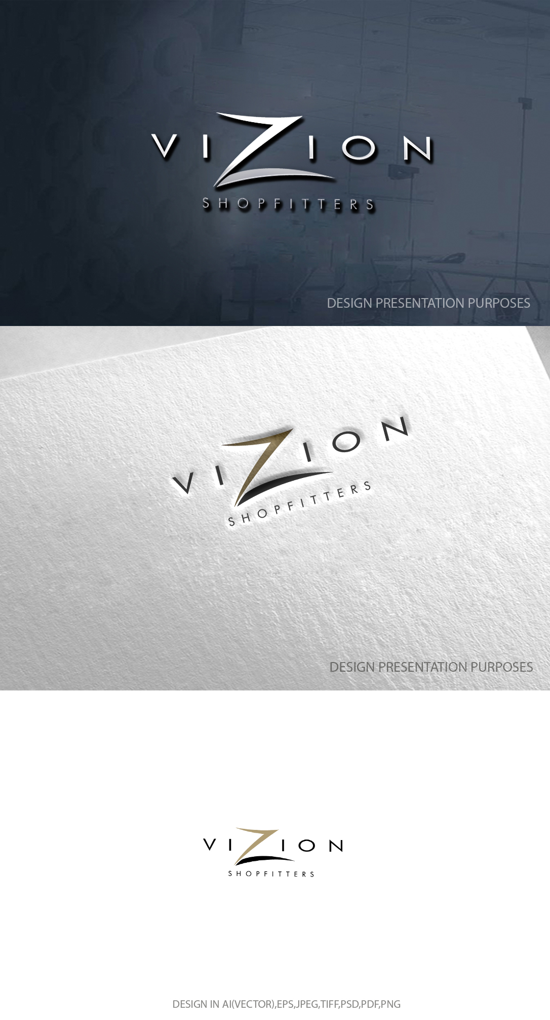 Design de Logo par zebronicgraphic pour Vizion Shopfitters | Design #34775263