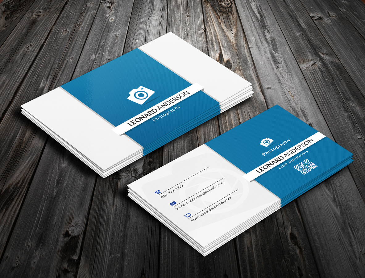 Business Card Design by Tadah Designer for Leonard Anderson Photography | Design #3161295