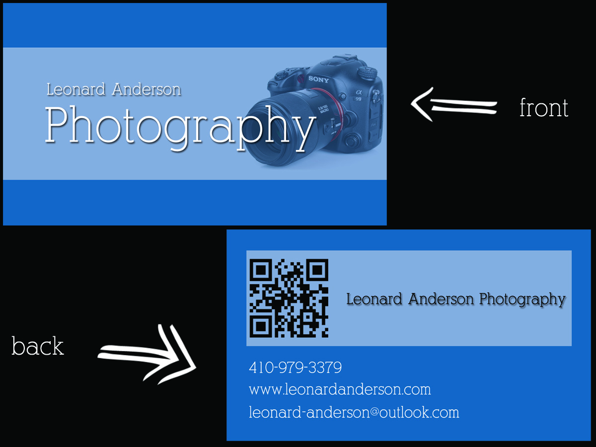 Business Card Design by blacksri for Leonard Anderson Photography | Design #3137574