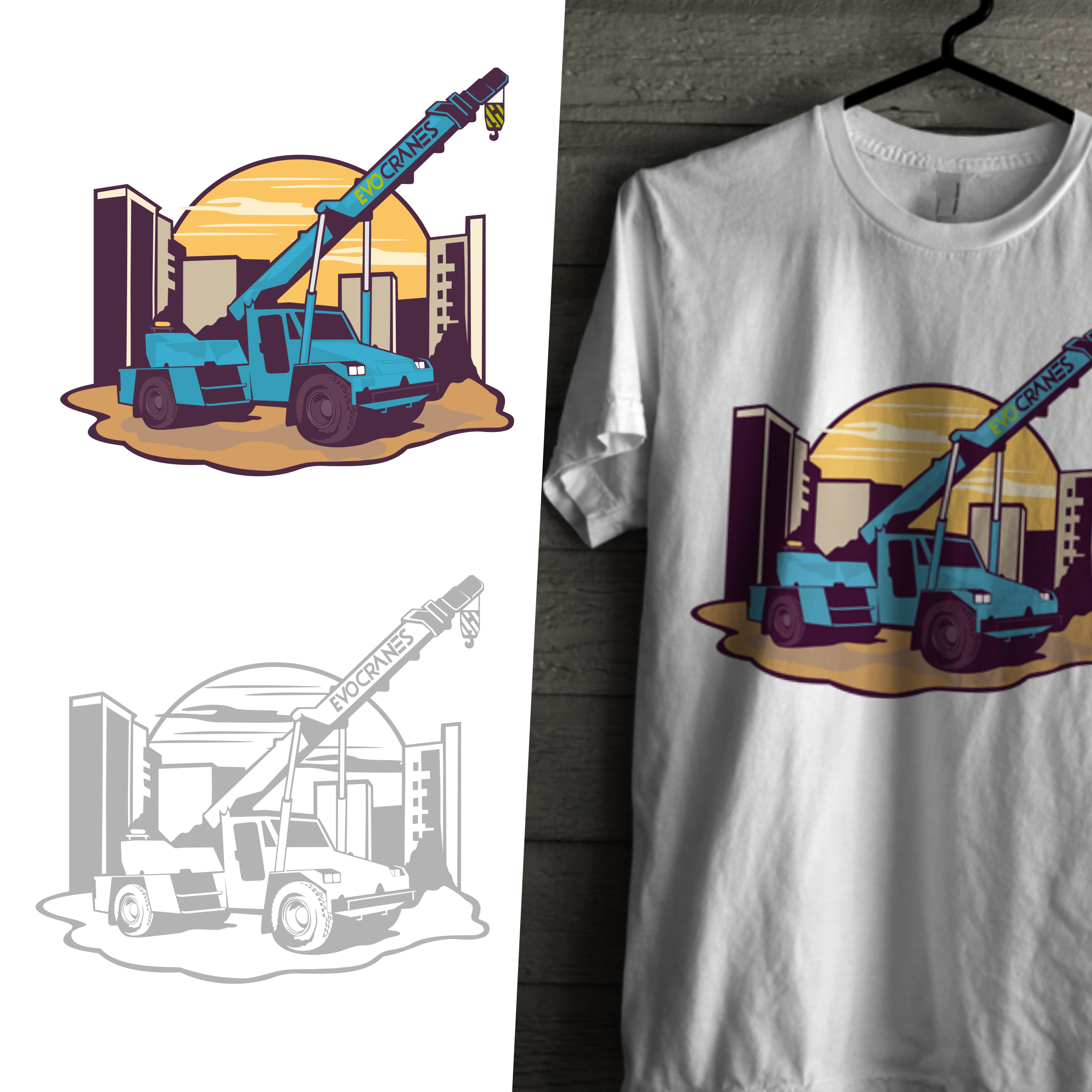 T-shirt Design by luckdesign for evo cranes pty ltd | Design #34792114