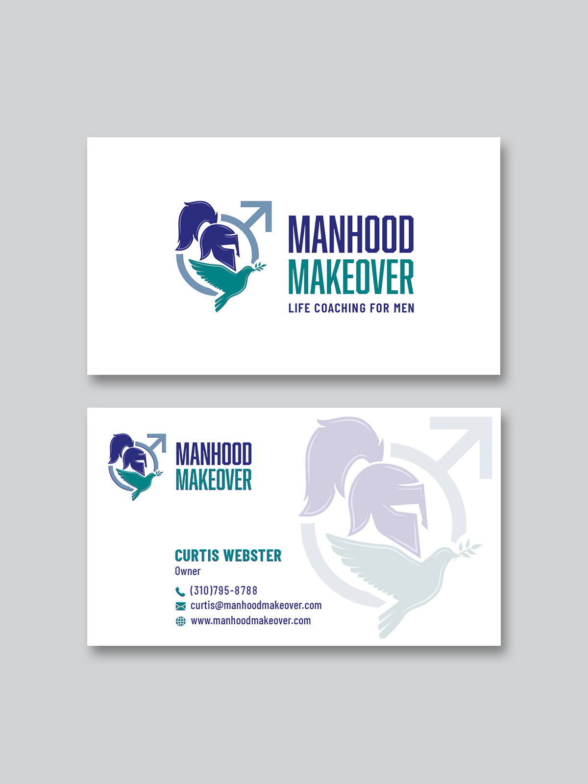 Business Card Design by Creative Moon Design for Manhood Makeover | Design #34808494