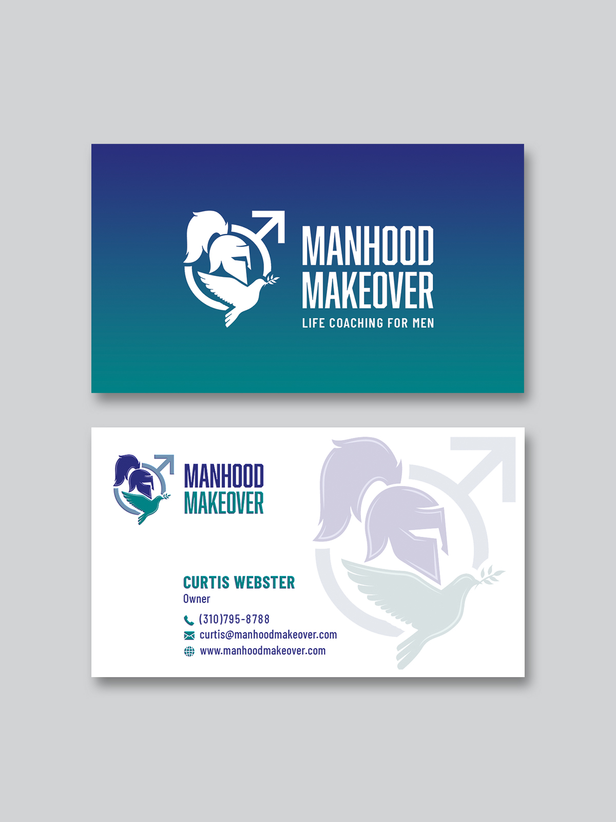 Business Card Design by Creative Moon Design for Manhood Makeover | Design #34808495