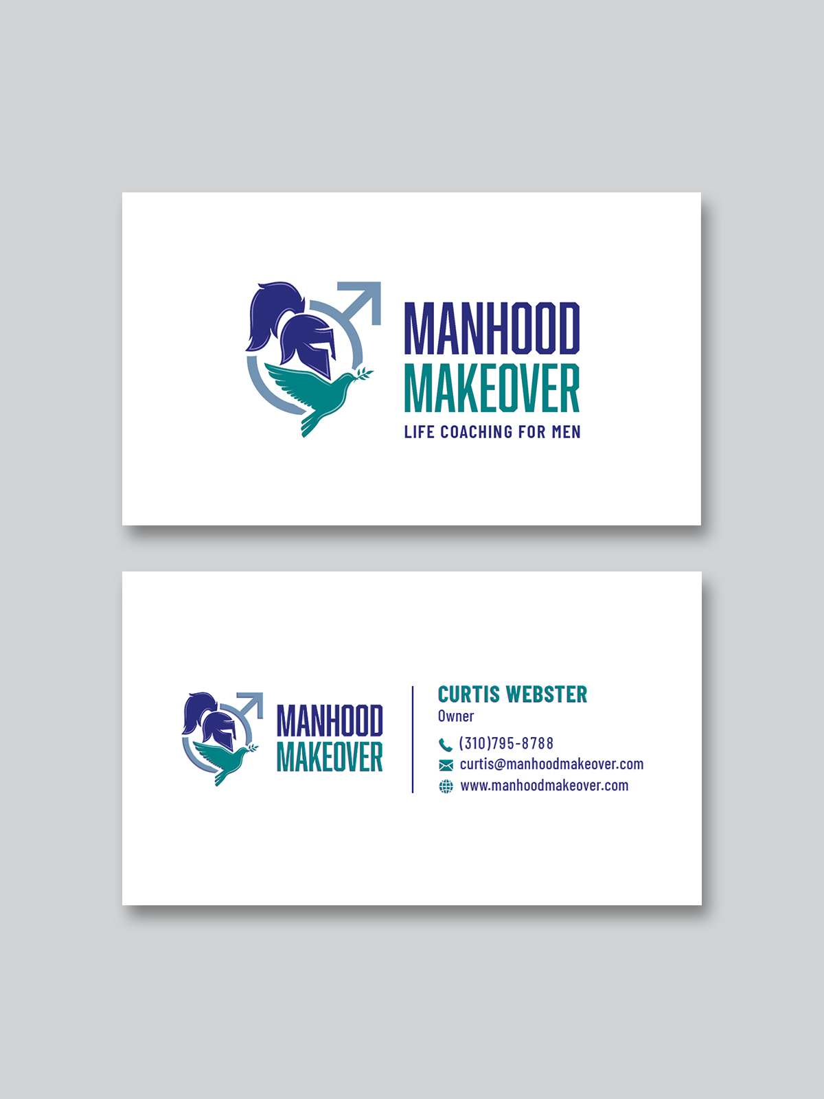Business Card Design by Creative Moon Design for Manhood Makeover | Design #34808497