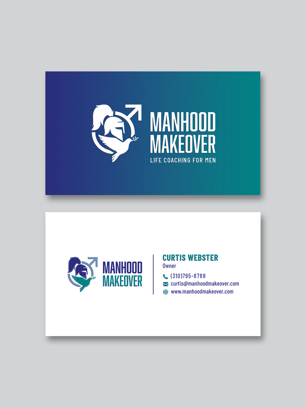 Business Card Design by Creative Moon Design for Manhood Makeover | Design #34808498