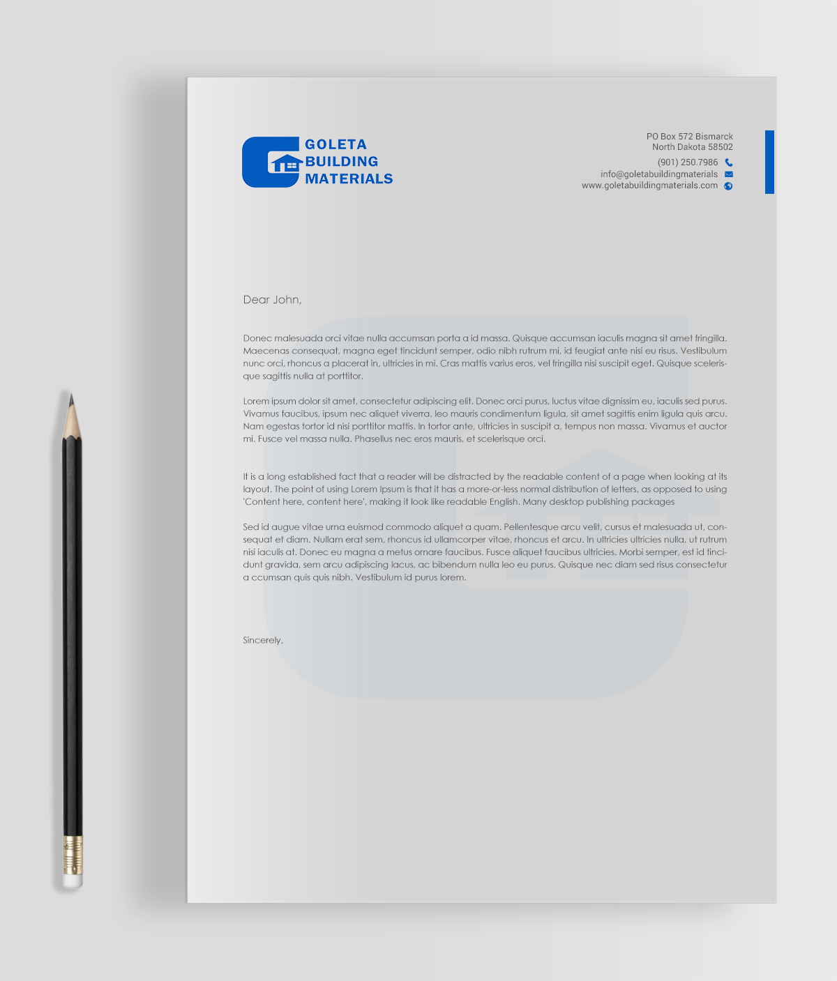 Design de Papeterie par chandrayaan.creative pour GOLETA BUILDING MATERIALS | Design #34811136