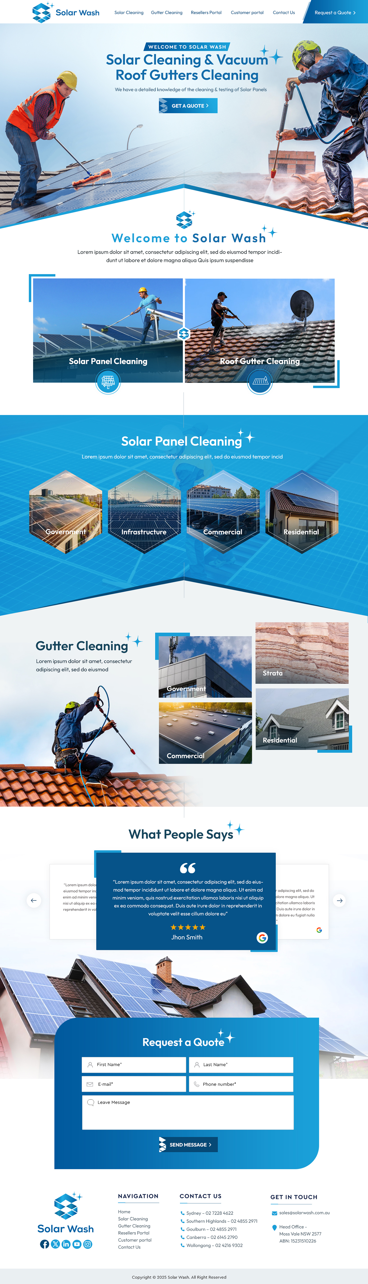 Web-Design von Blue Sparrow für Solar Wash Holdings Pty Ltd | Design #34851302