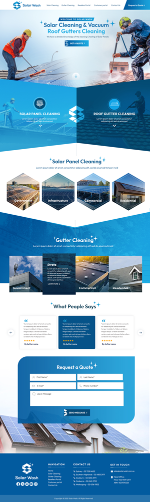 Web Design by Blue Sparrow for Solar Wash Holdings Pty Ltd | Design: #34851303