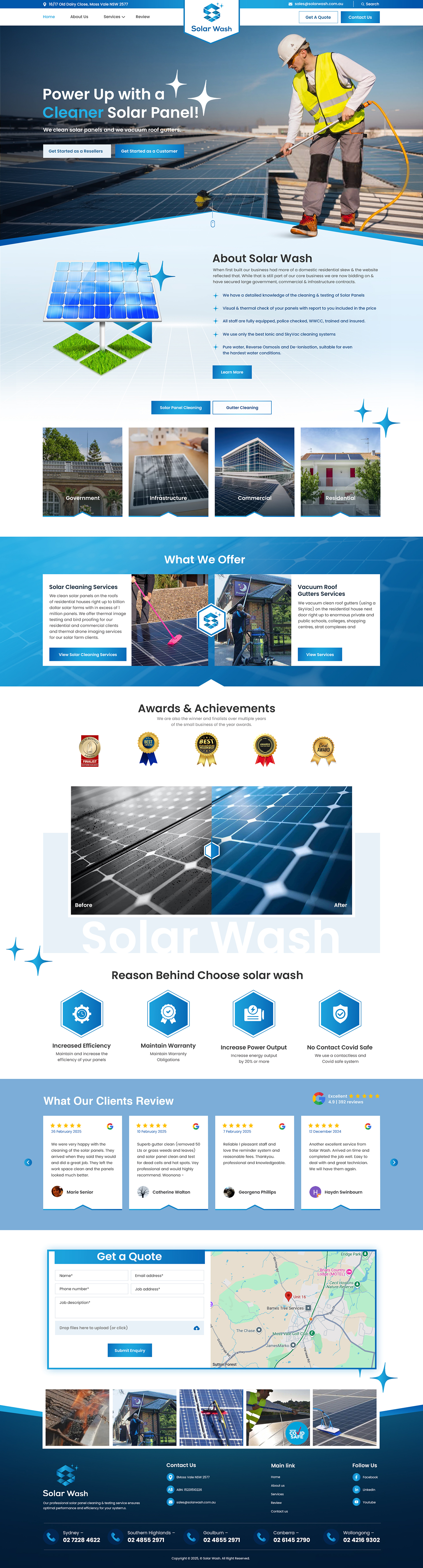 Web Design by IDesign1606 for Solar Wash Holdings Pty Ltd | Design #34837589