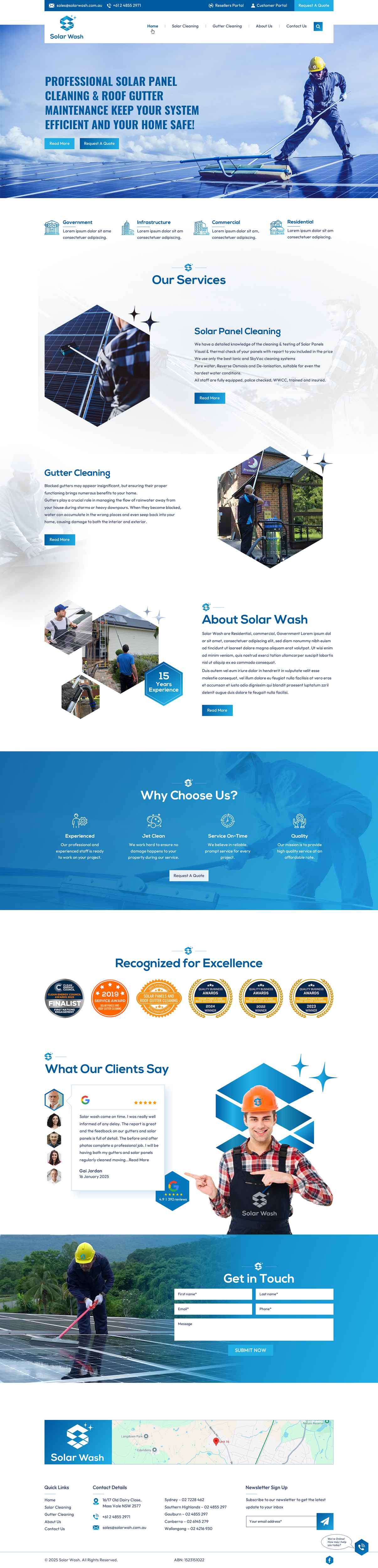 Web Design by Sbss for Solar Wash Holdings Pty Ltd | Design #34837214