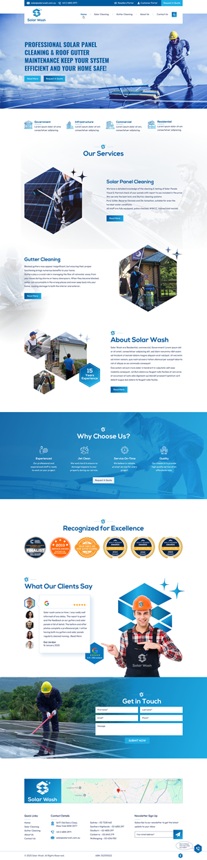 Web Design by Sbss for Solar Wash Holdings Pty Ltd | Design: #34837214