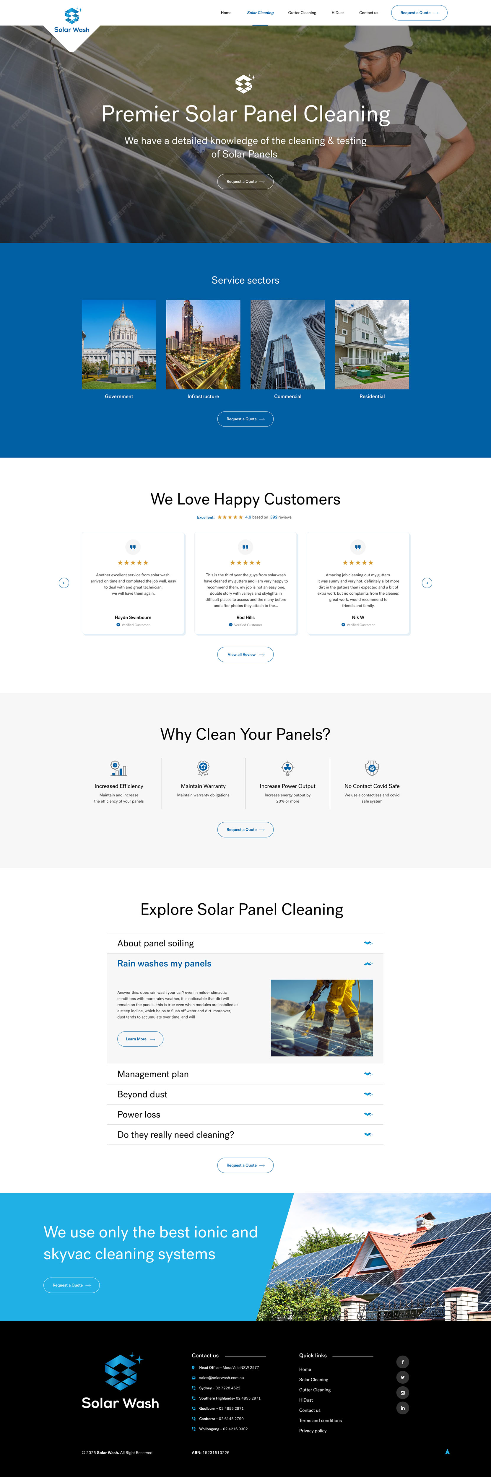 Web Design by Ved Web Services for Solar Wash Holdings Pty Ltd | Design #34830040