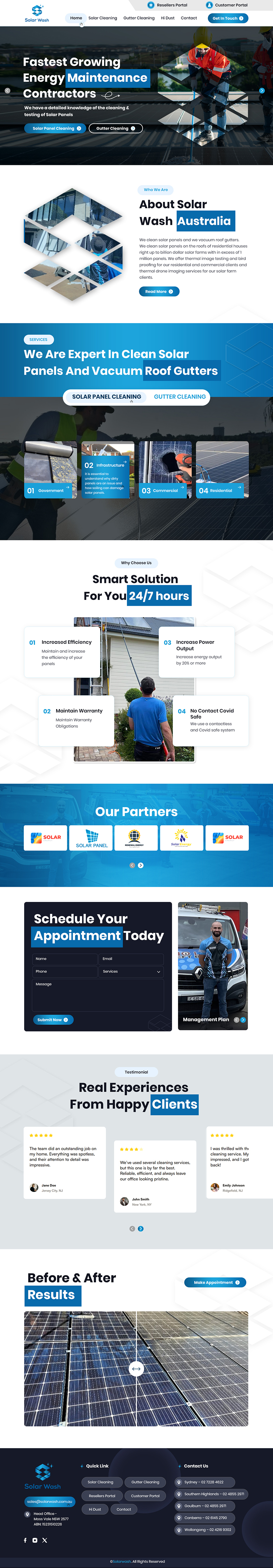 Web Design by sai.designer87 for Solar Wash Holdings Pty Ltd | Design #34854554