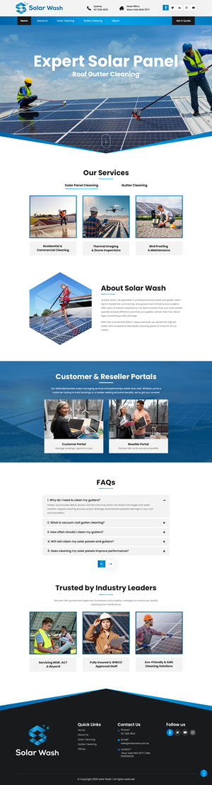 Web Design by nzdesigners for Solar Wash Holdings Pty Ltd | Design #34831001