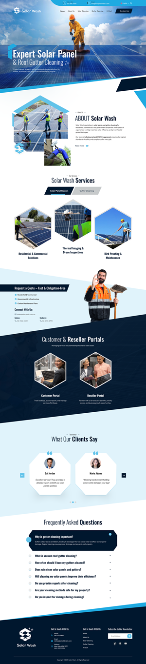 Web Design by nzdesigners for Solar Wash Holdings Pty Ltd | Design: #34831002