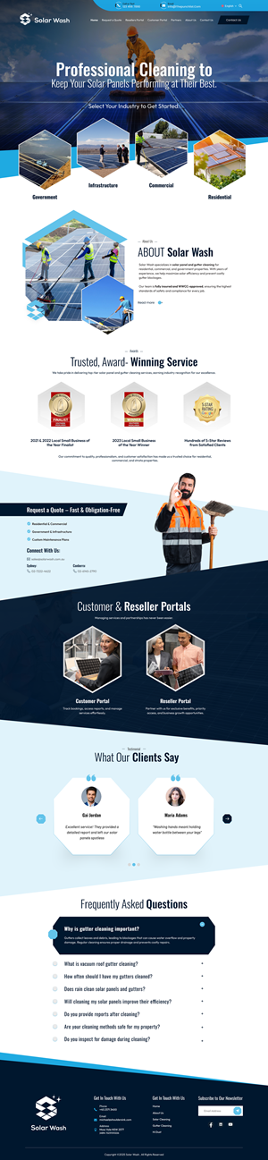 Web Design by nzdesigners for Solar Wash Holdings Pty Ltd | Design: #34845425