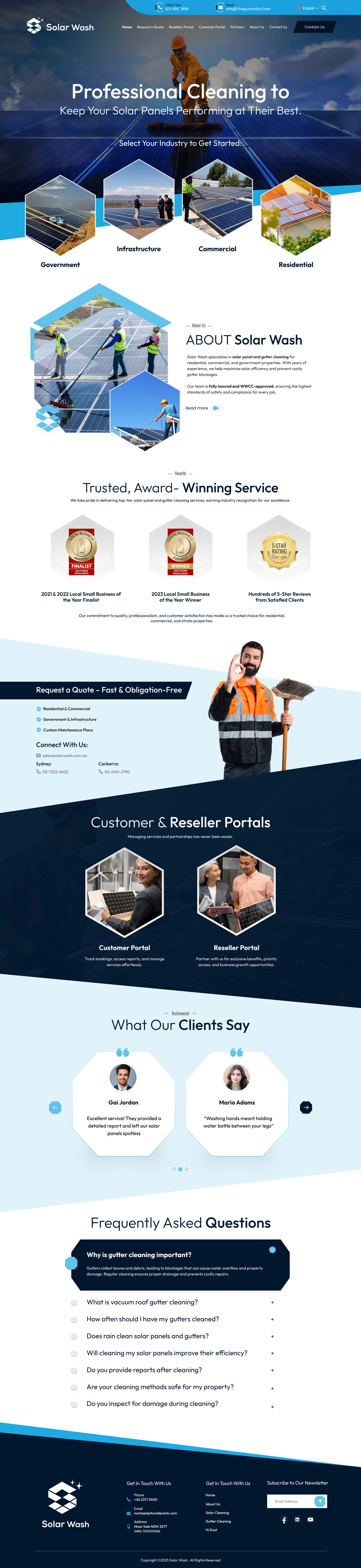 Web Design by nzdesigners for Solar Wash Holdings Pty Ltd | Design #34845426