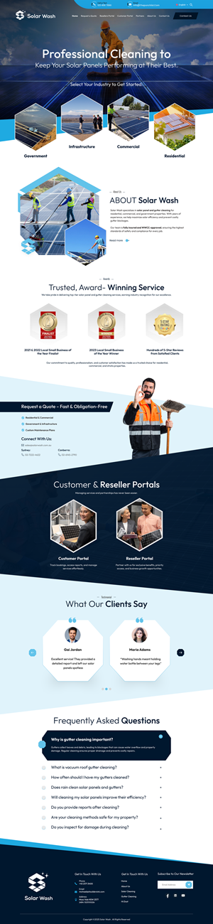 Web Design by nzdesigners for Solar Wash Holdings Pty Ltd | Design: #34845426