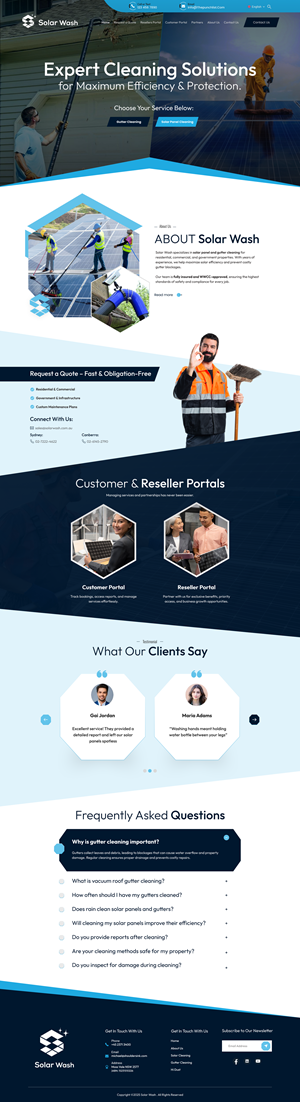 Web Design by nzdesigners for Solar Wash Holdings Pty Ltd | Design: #34845427