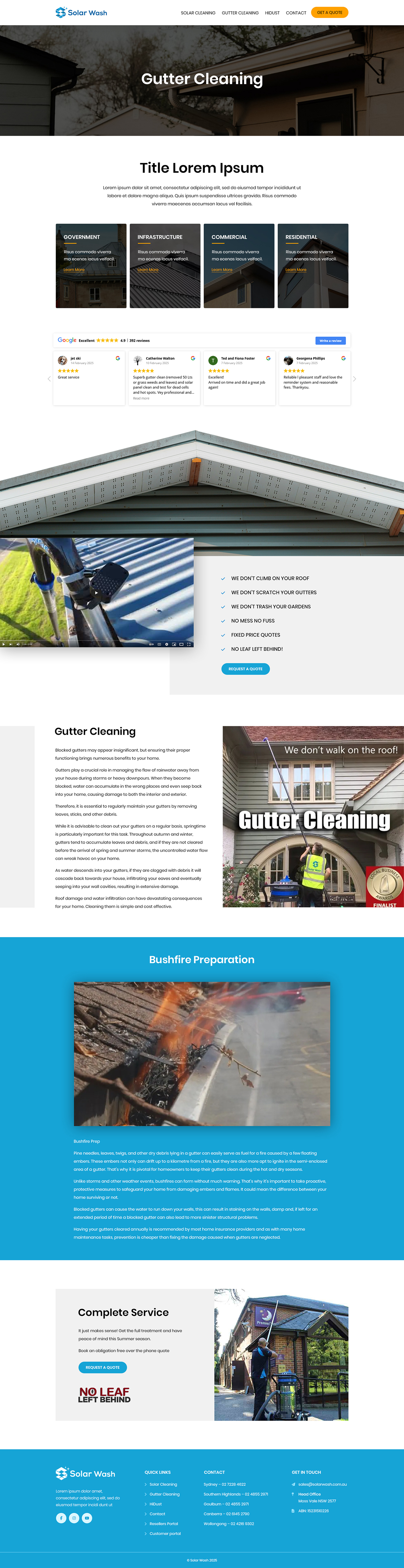 Web Design by taurgurdeep for Solar Wash Holdings Pty Ltd | Design #34853397