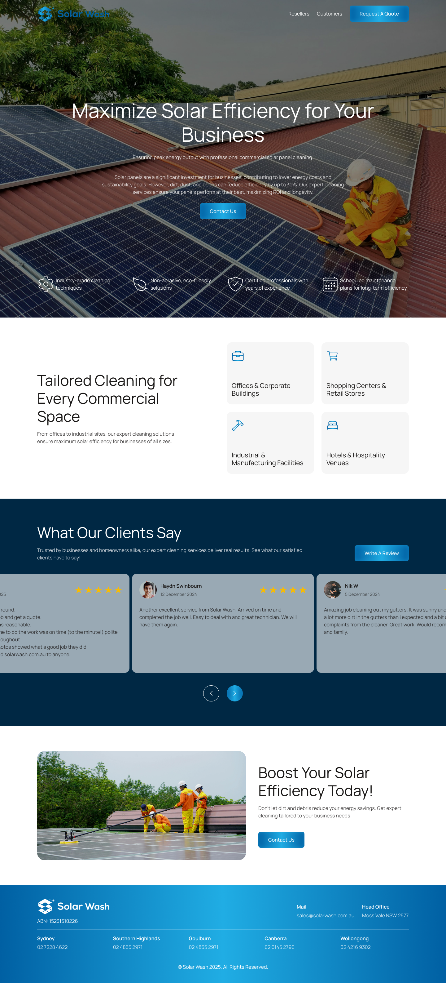 Web Design by Taufik H for Solar Wash Holdings Pty Ltd | Design #34859126