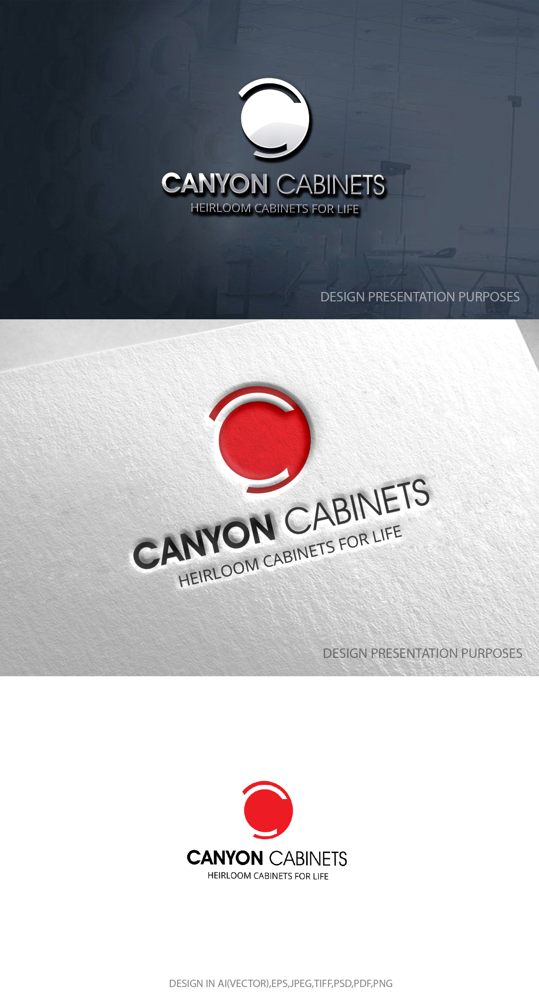 Logo Design by zebronicgraphic for canyon cabinets | Design #34828239