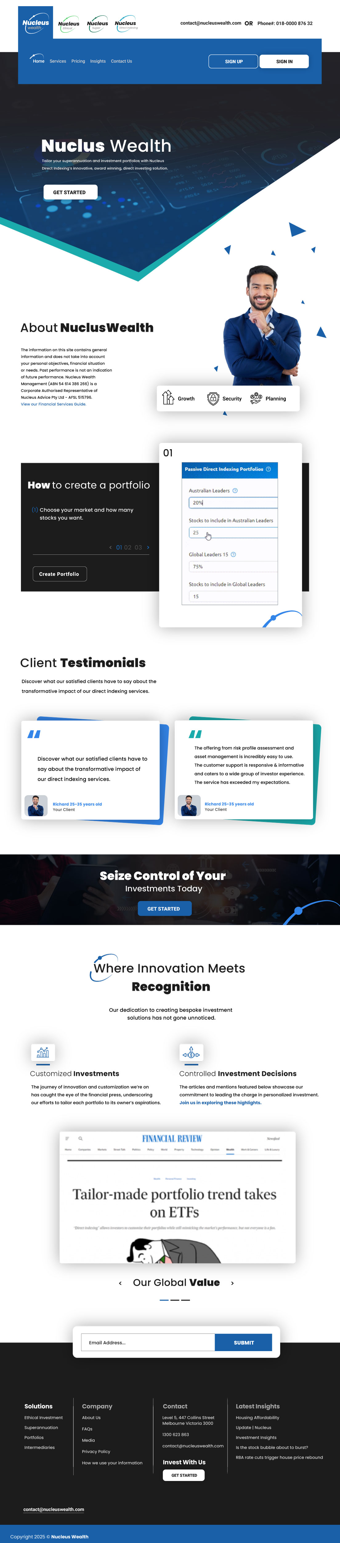 Diseño Web por KROOK para Nucleus Wealth | Diseño #34848822