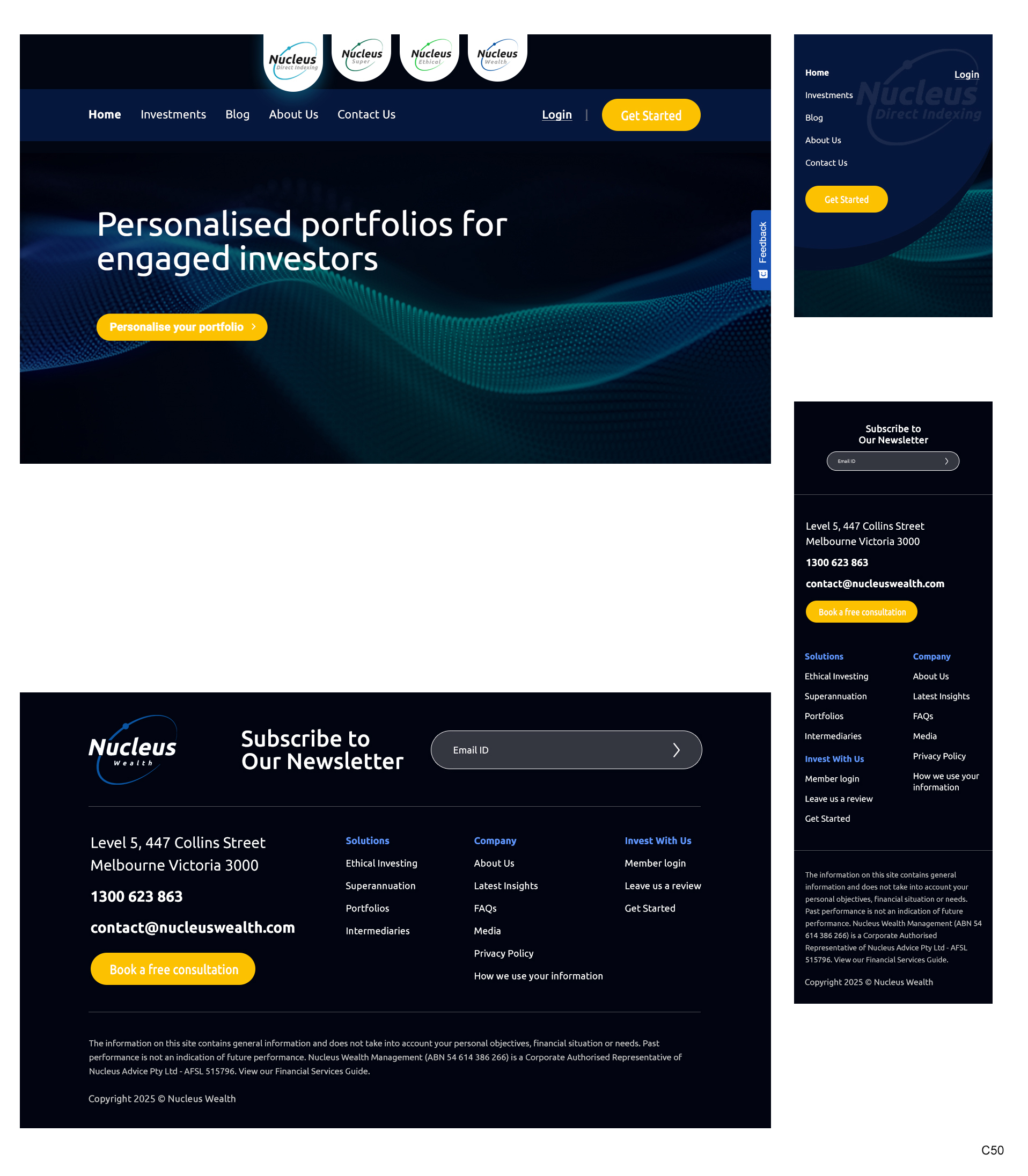 Web Design by pb for Nucleus Wealth | Design #34842307