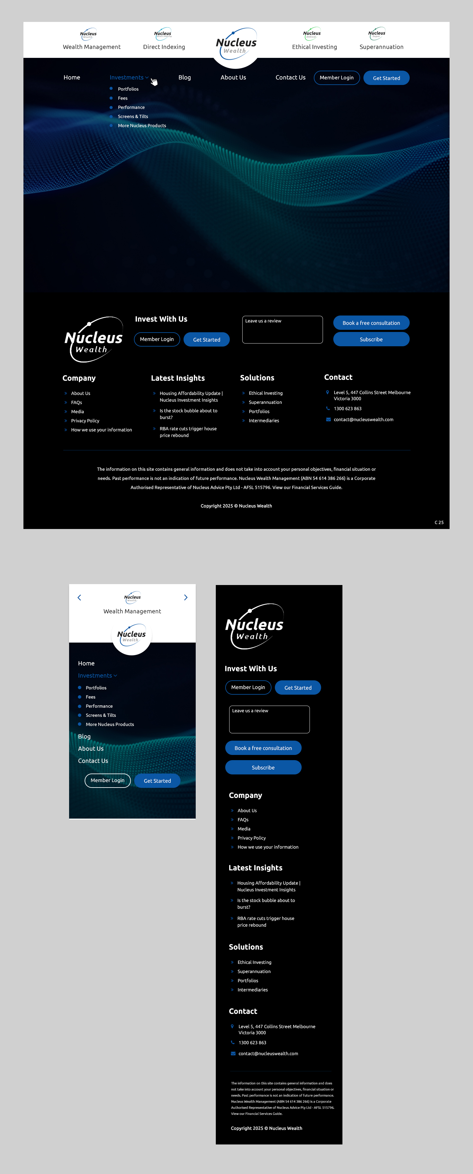 Web Design by pb for Nucleus Wealth | Design #34842355