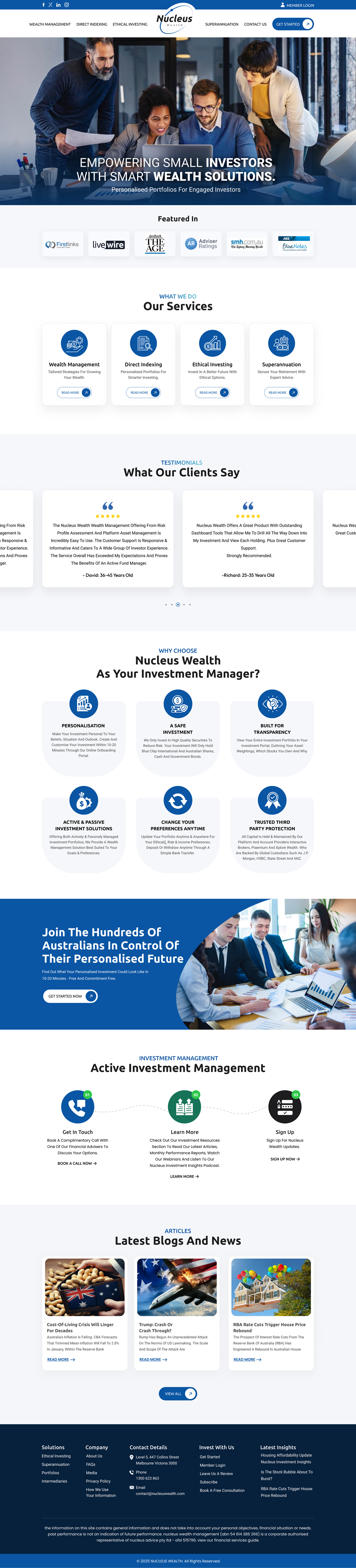 Web Design par Sbss pour Nucleus Wealth | Design #34837163