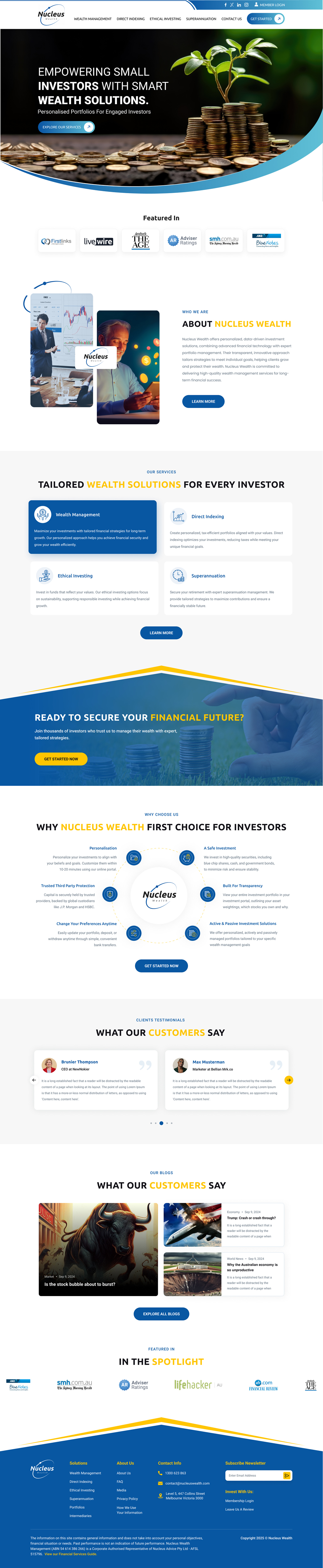 Web Design by Sbss for Nucleus Wealth | Design #34837167