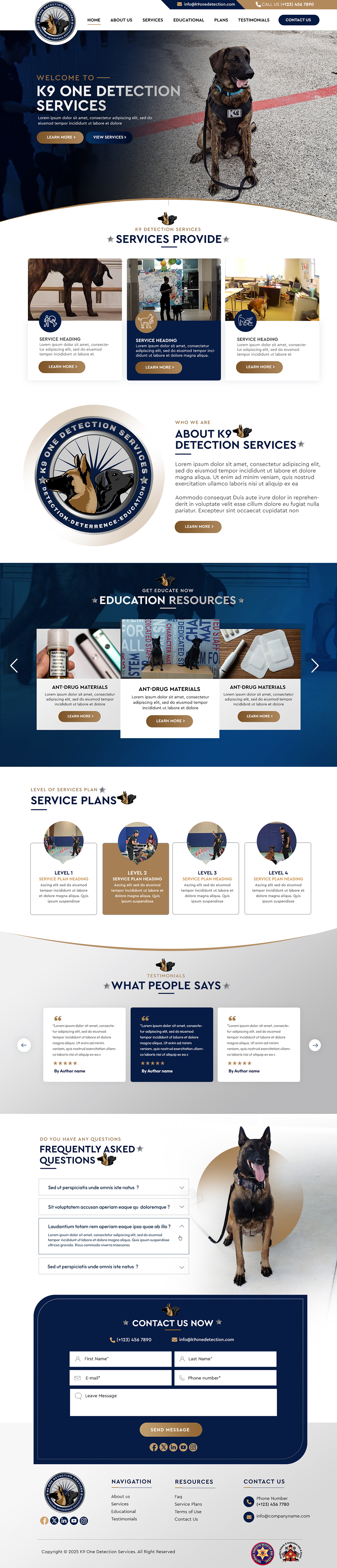 Web Design by Blue Sparrow for K9 One Detection Services  | Design #34840342