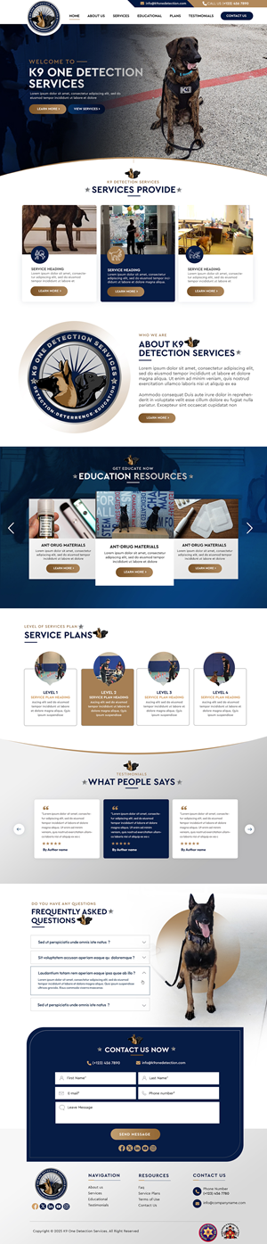 Diseño Web por Blue Sparrow para K9 One Detection Services  | Diseño: #34840342