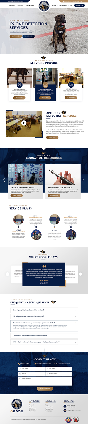 Diseño Web por Blue Sparrow para K9 One Detection Services  | Diseño: #34840343