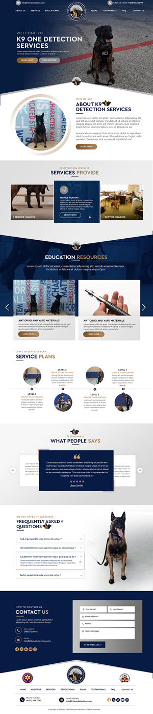 Diseño Web por Blue Sparrow para K9 One Detection Services  | Diseño: #34840344