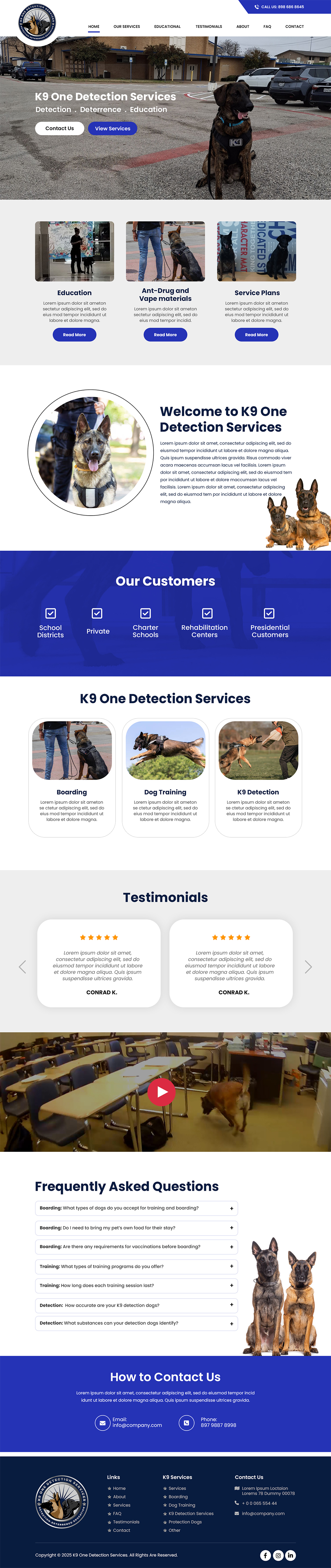 Web-Design von MAHABA für K9 One Detection Services  | Design #34840597