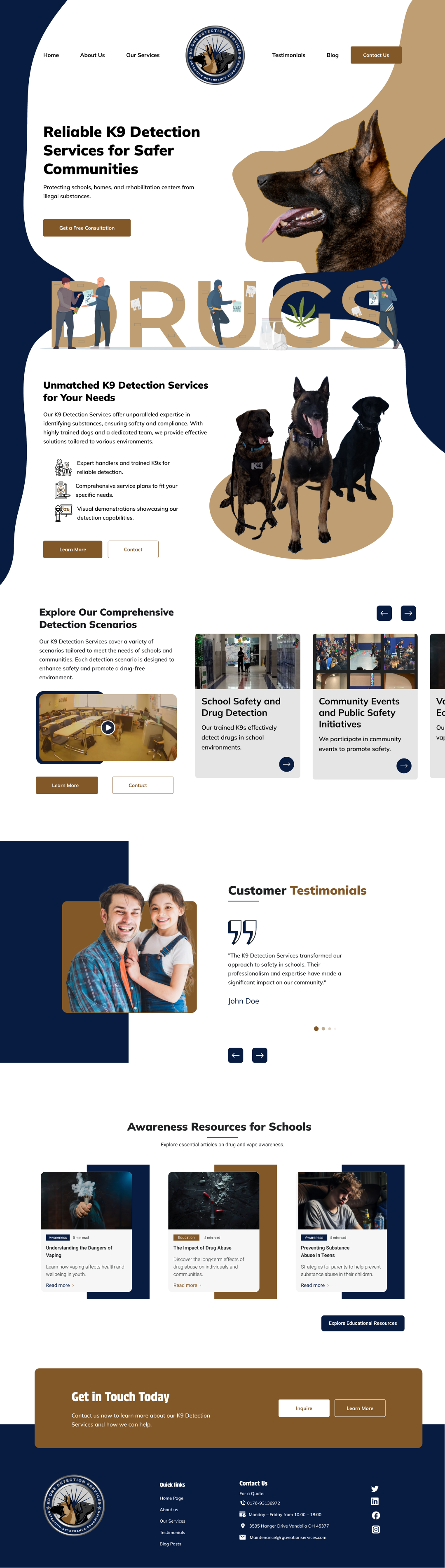 Web Design by MEK.X.Studio for K9 One Detection Services  | Design #34841335