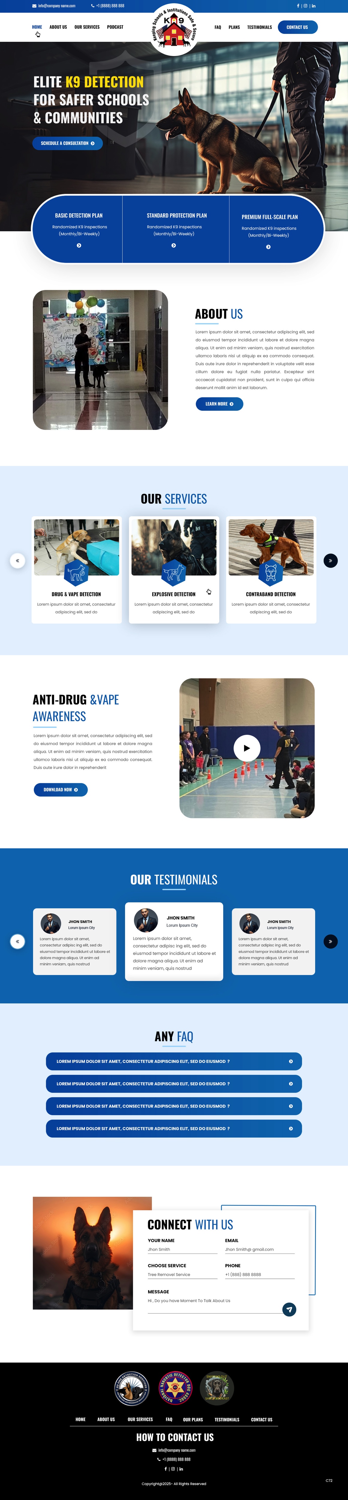 Web Design par pb pour K9 One Detection Services  | Design #34842932