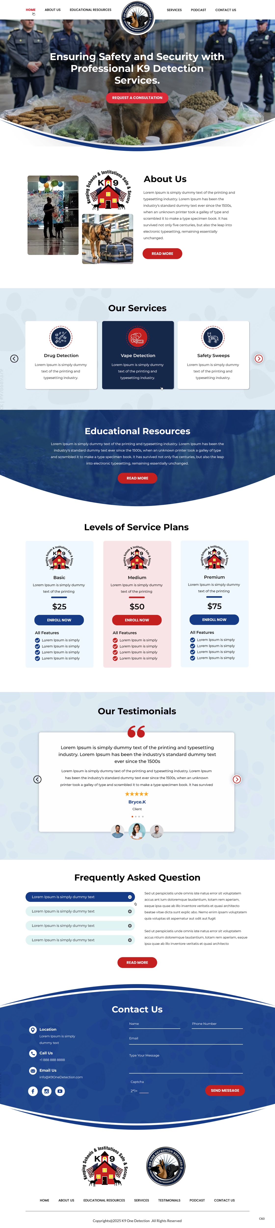 Diseño Web por pb para K9 One Detection Services  | Diseño #34842933