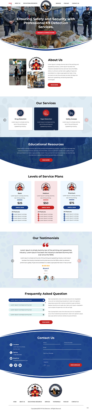 Web Design by pb for K9 One Detection Services  | Design: #34842933