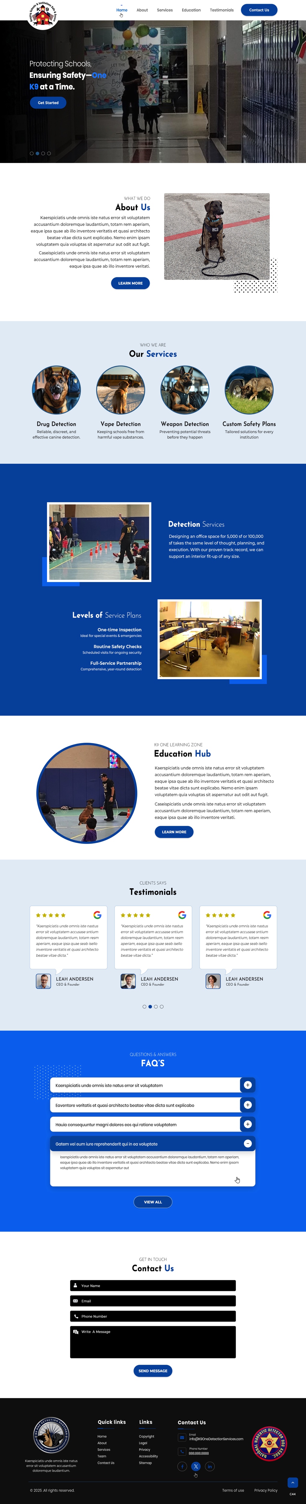 Web Design by pb for K9 One Detection Services  | Design #34842934