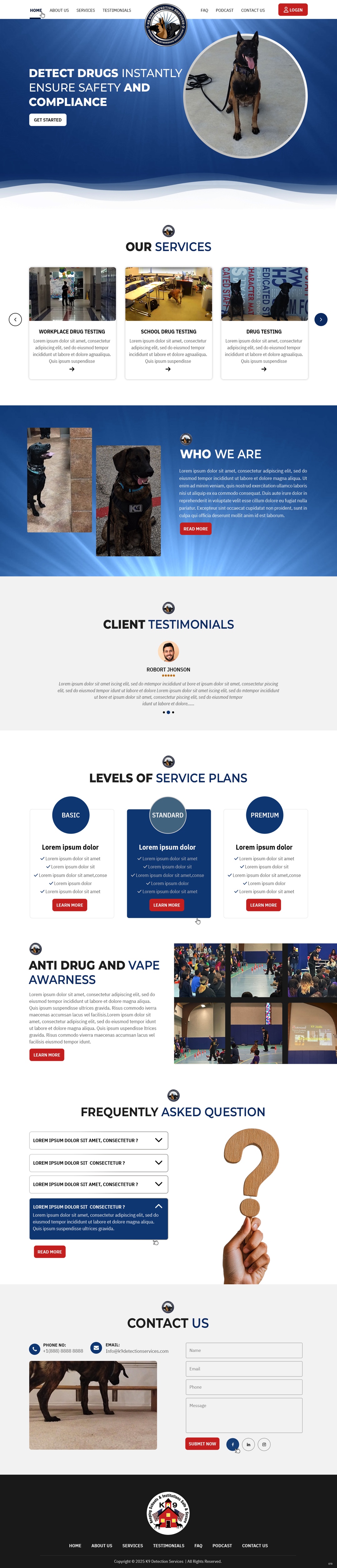 Diseño Web por pb para K9 One Detection Services  | Diseño #34842935