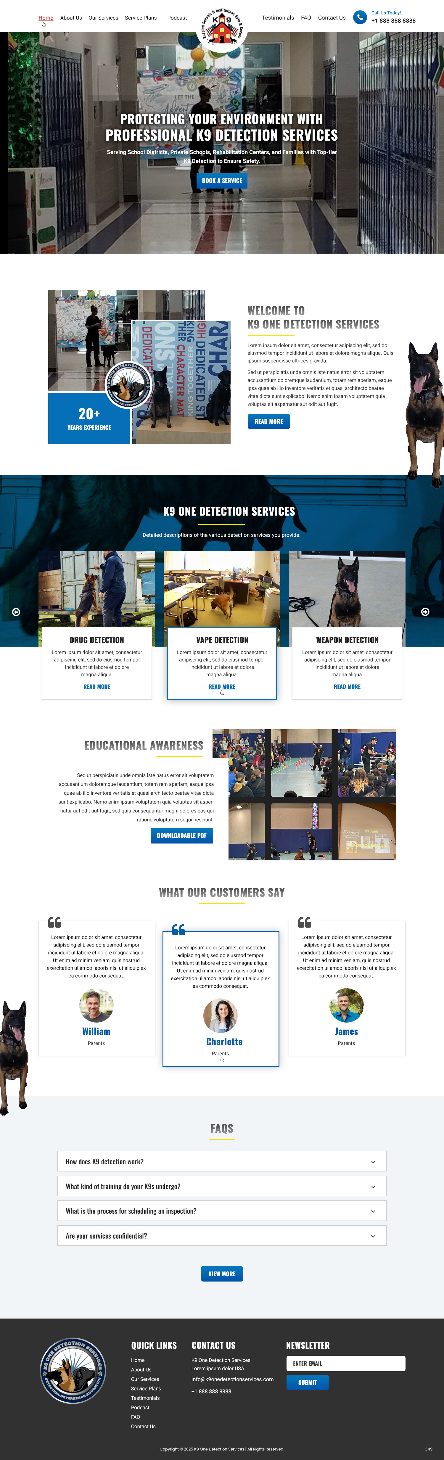 Diseño Web por pb para K9 One Detection Services  | Diseño #34842936