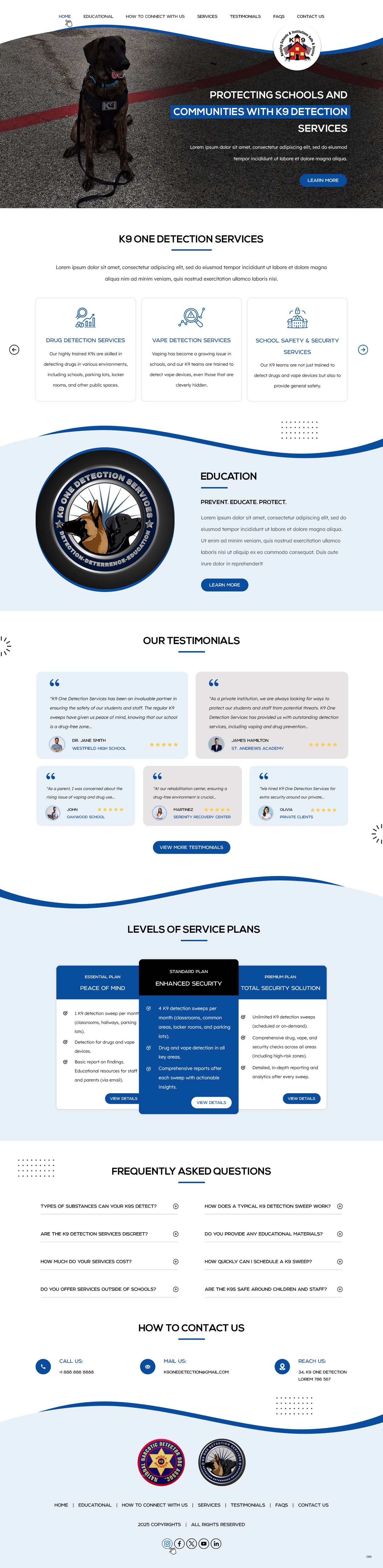 Web Design by pb for K9 One Detection Services  | Design #34842950